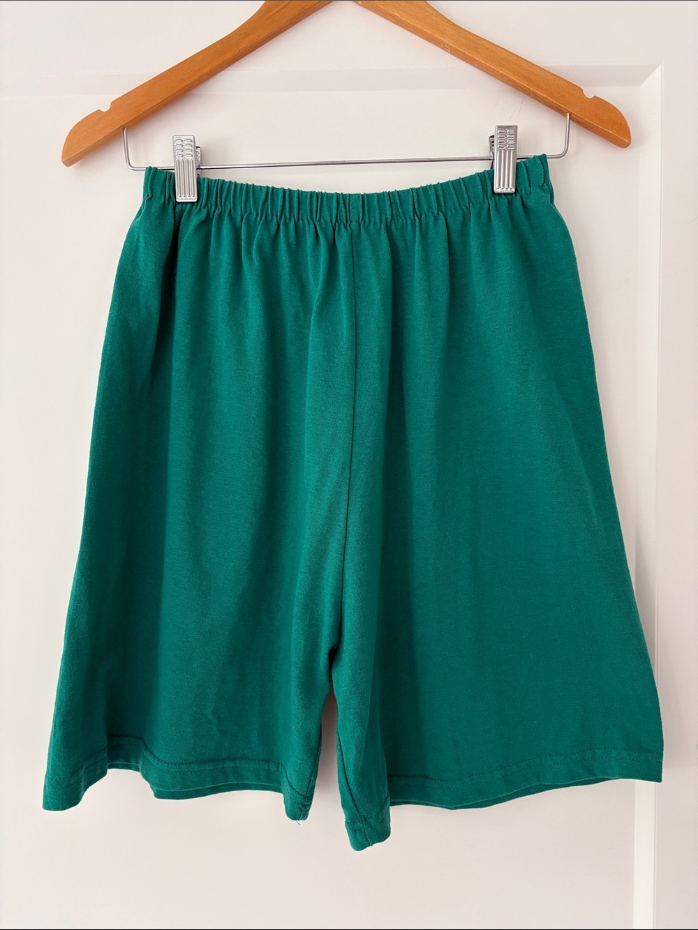 Vintage 80s 90s Elastic Waist Shorts in Teal